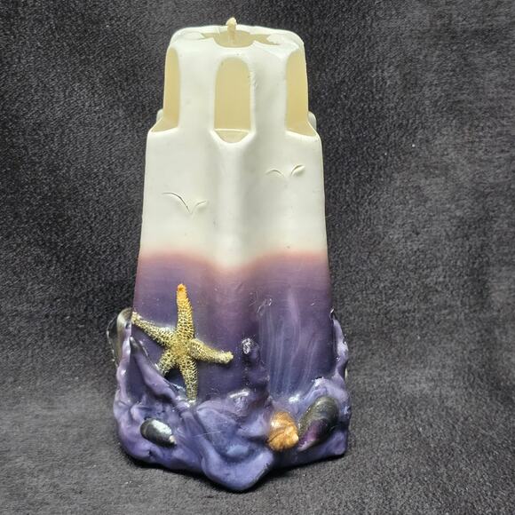 Hand Carved Ocean Life Sea Shell Aquatic Animal Designed Large Candle Rare - Picture 2 of 10